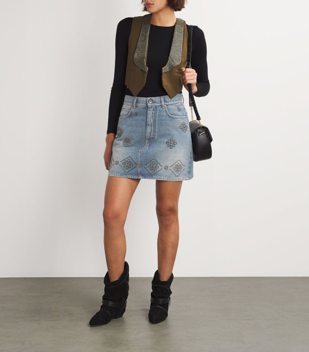 Weekend Max Mara Weekend Max Mara Denim Studded Mini Skirt