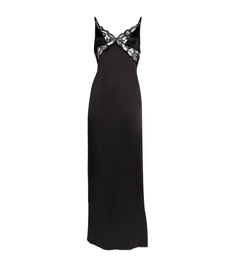 Gilda & Pearl Gilda & Pearl Silk Lace-Trim Rita Slip Dress