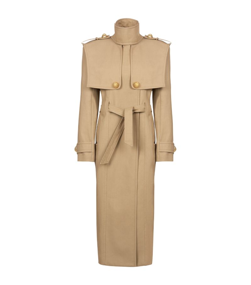 Balmain Balmain Water-Repellent Belted Trench Coat