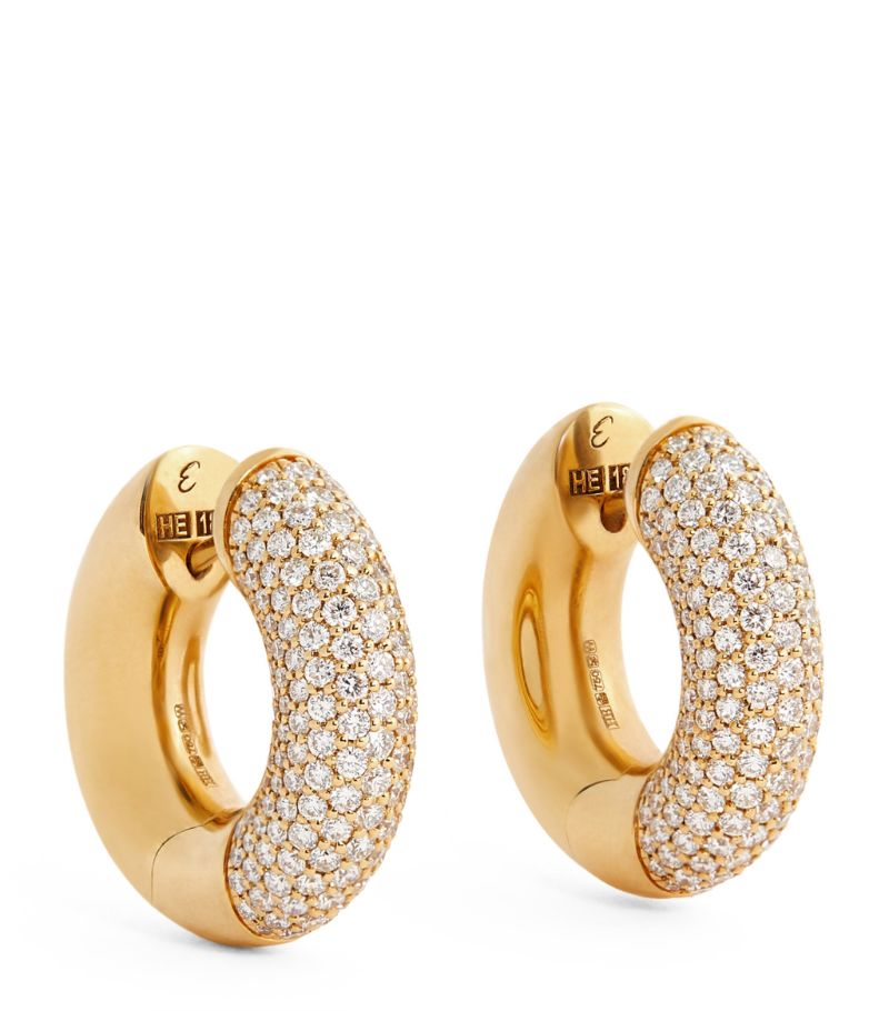 Engelbert Engelbert Yellow Gold And Diamond Absolute Creoles Earrings