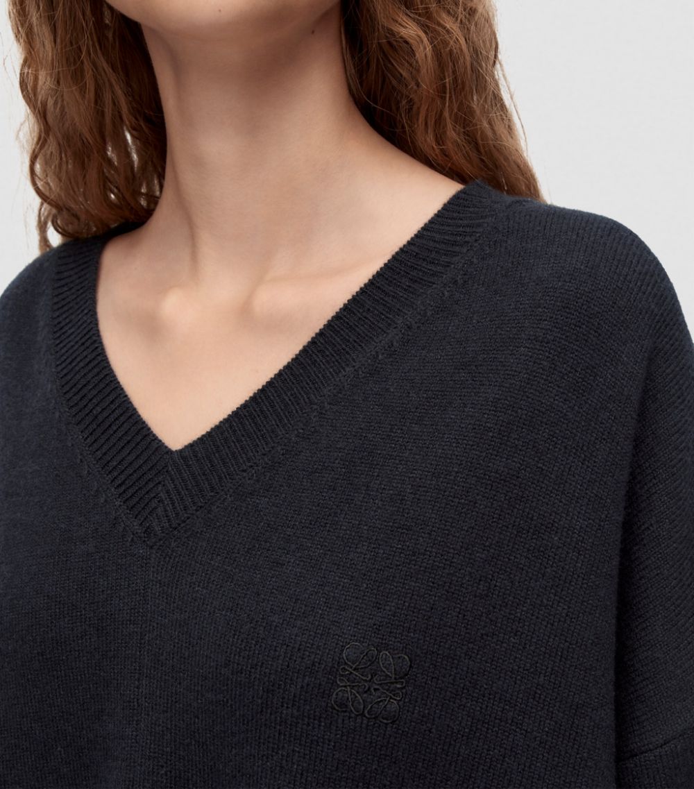 Loewe Loewe Cashmere Anagram Asymmetric Sweater