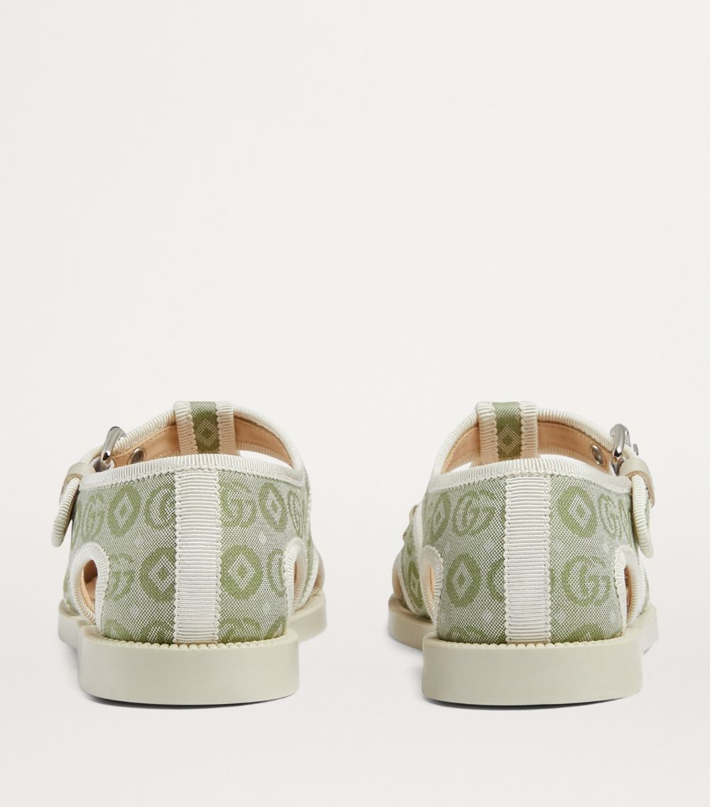 Gucci Gucci Kids Canvas Horsebit Gg Sandals