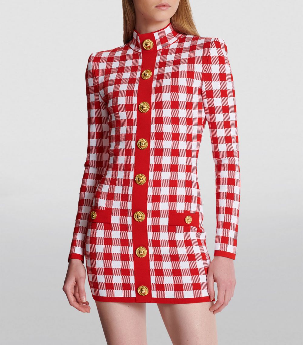 Balmain Balmain Gingham Print Mini Dress