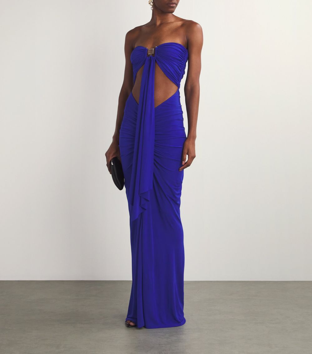 Christopher Esber Christopher Esber Bezel Cut-Out Bandeau Maxi Dress