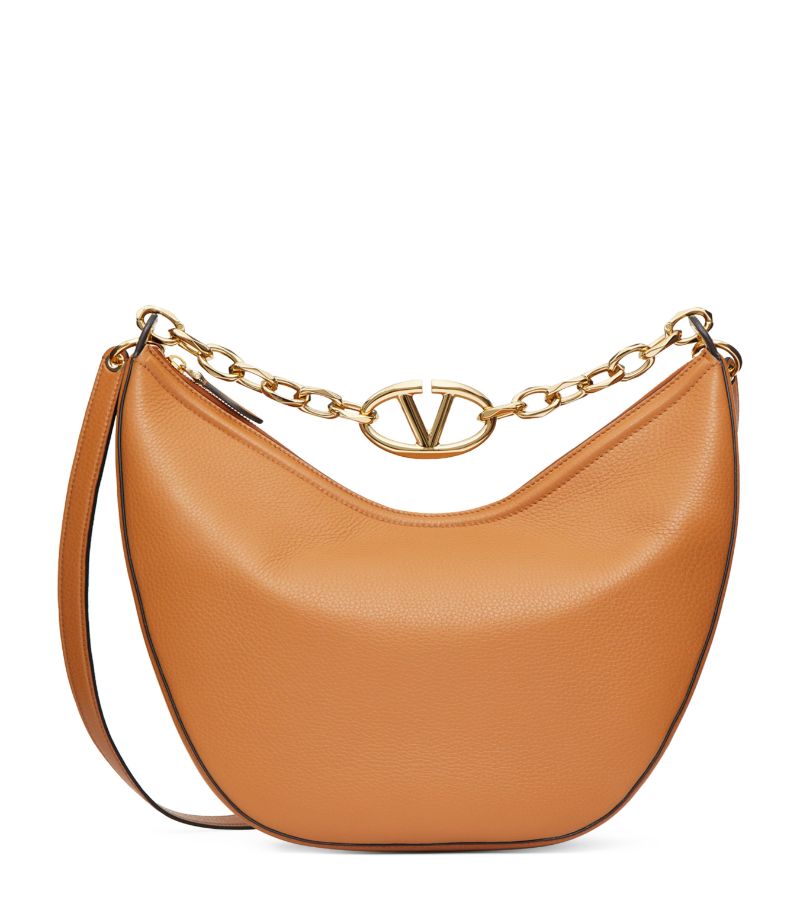 VALENTINO GARAVANI Valentino Garavani Medium Leather Vlogo Moon Shoulder Bag