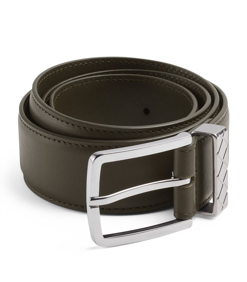 Bottega Veneta Bottega Veneta Leather Intreccio Loop Belt