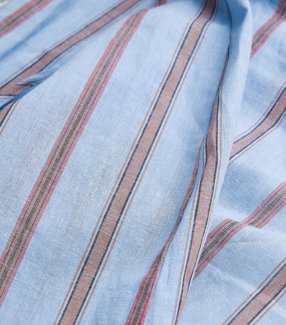 Max & Co. Max & Co. Linen-Cotton Striped Wrap Dress