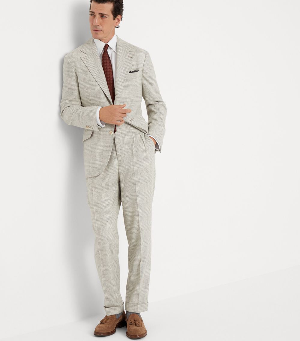 Brunello Cucinelli Brunello Cucinelli Wool-Blend Pleated Suit Trousers