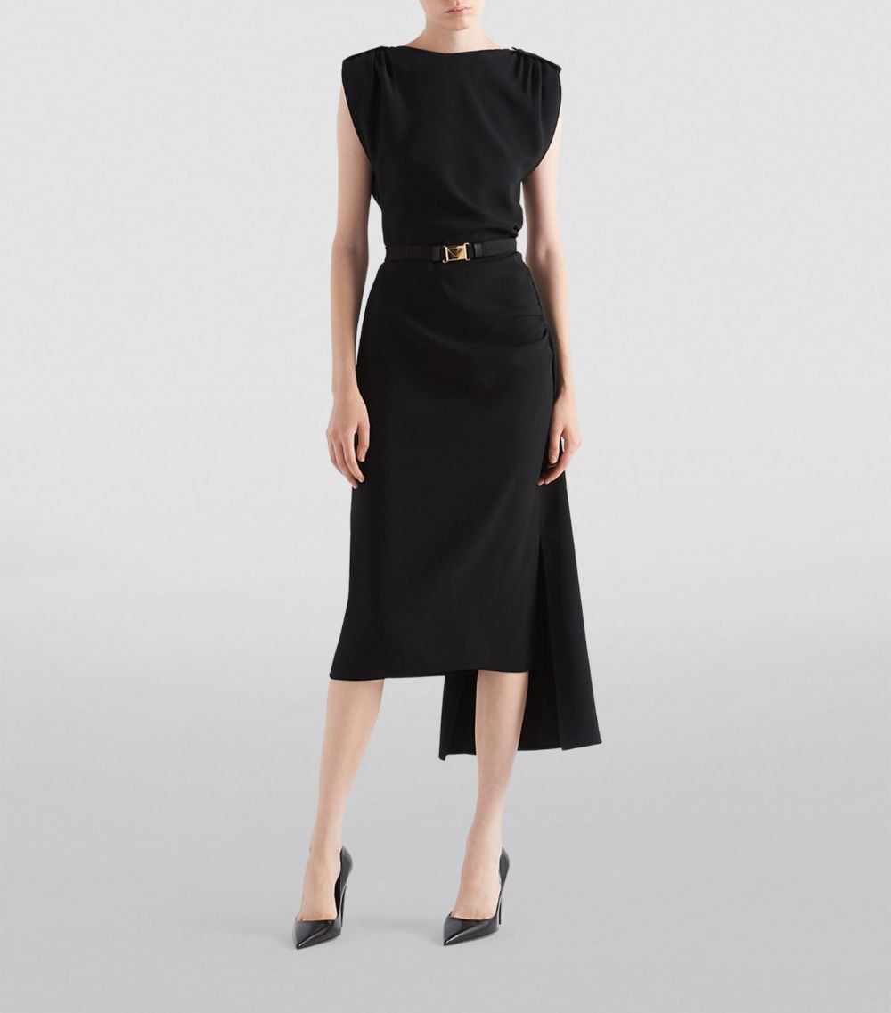 Prada Prada Belted Sablé Dress