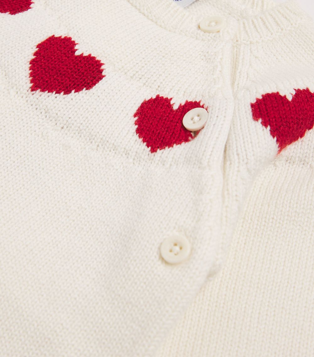  Petit Bateau Wool-Cotton Heart Sweater And Leggings (3-18 Months)