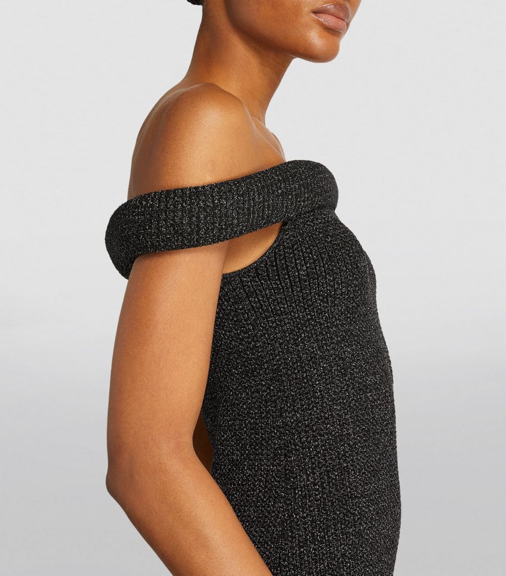 Toteme Toteme Lurex Knitted Off-The-Shoulder Dress