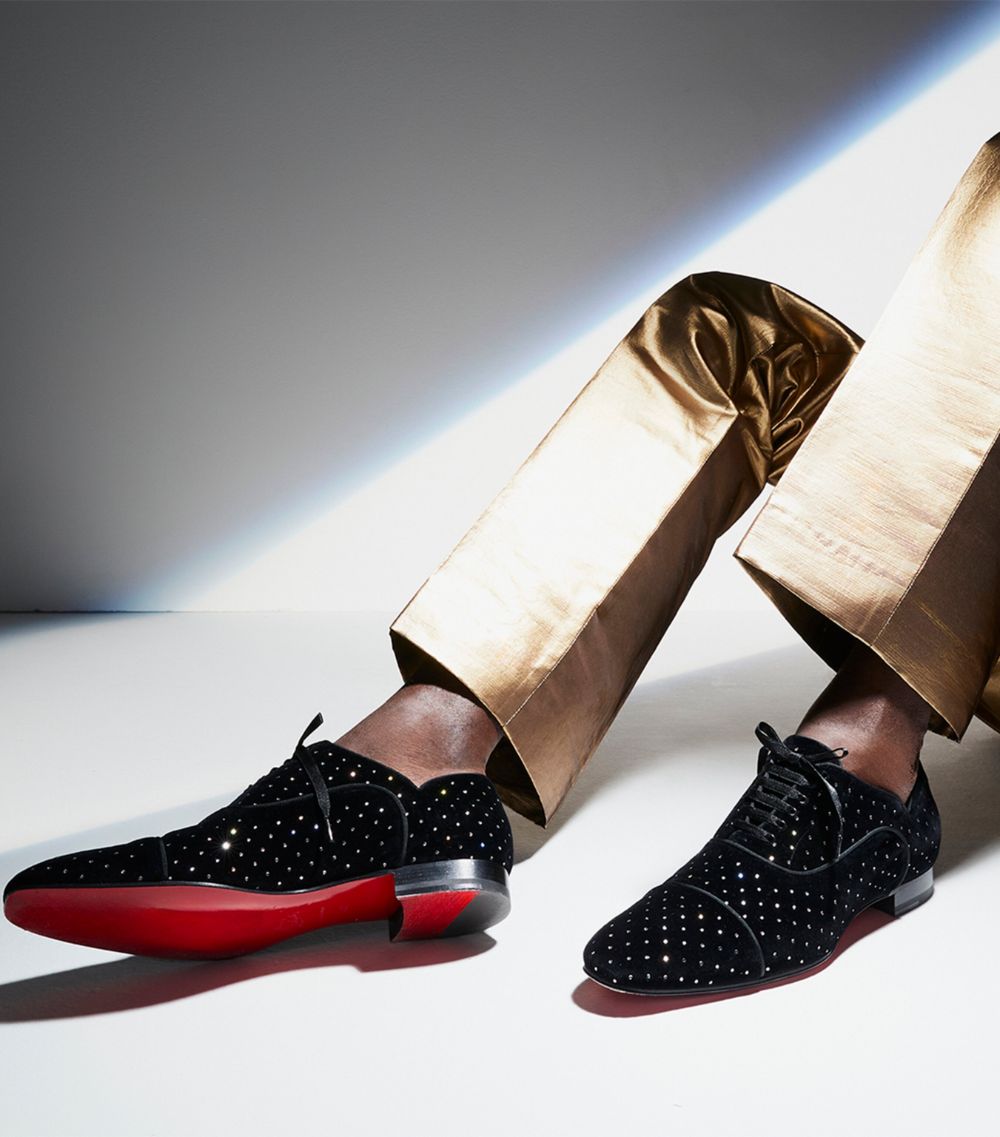 Christian Louboutin Christian Louboutin Greggy Chick Embellished Velvet Oxford Shoes