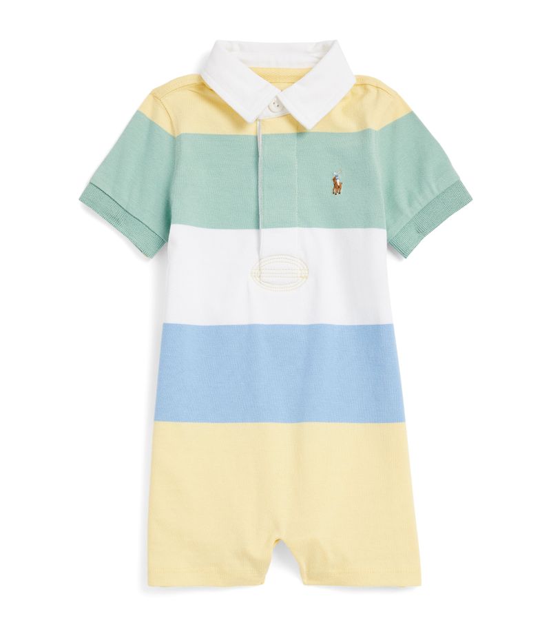 Ralph Lauren Kids Ralph Lauren Kids Striped Polo Pony Playsuit (3-12 Months)