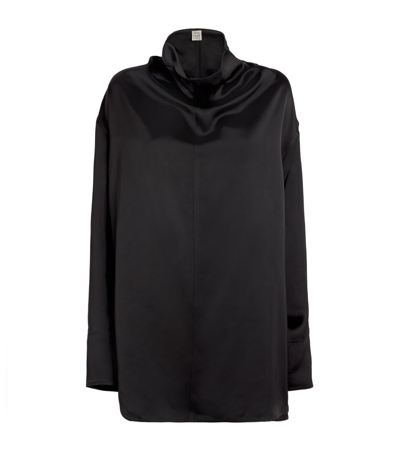 Toteme Toteme Satin Funnel-Neck Blouse