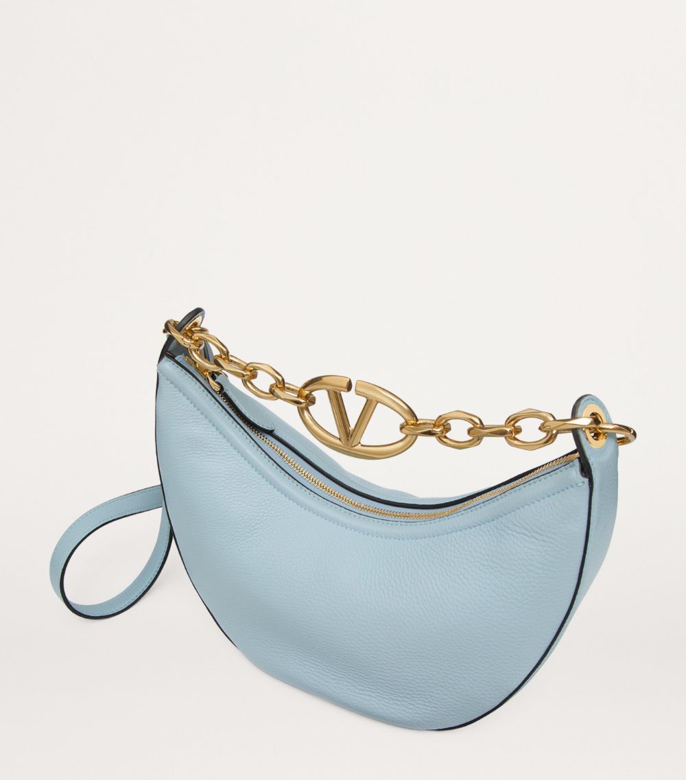 VALENTINO GARAVANI Valentino Garavani Small Leather Vlogo Moon Shoulder Bag