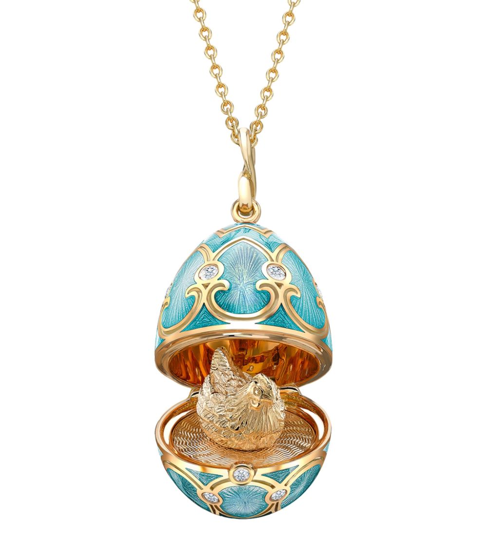Fabergé Fabergé Yellow Gold, Diamond and Guilloché Enamel Heritage Necklace
