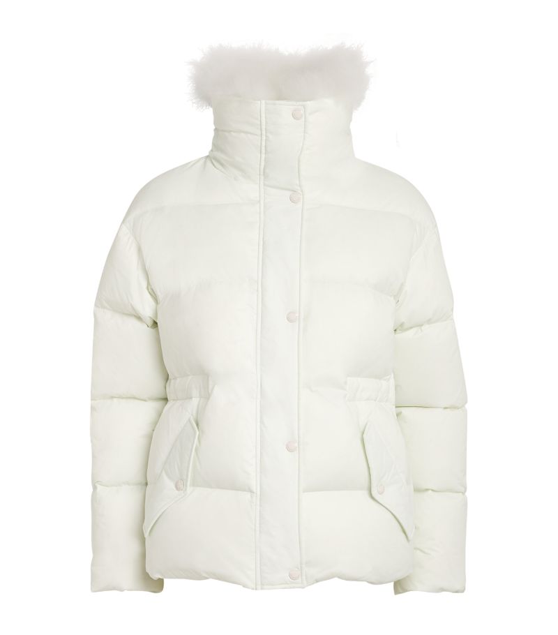  Yves Salomon Army Lambswool-Trim Down Jacket