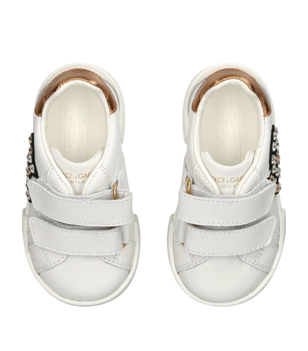 Dolce & Gabbana Dolce & Gabbana Kids Leather Embellished Logo Sneakers