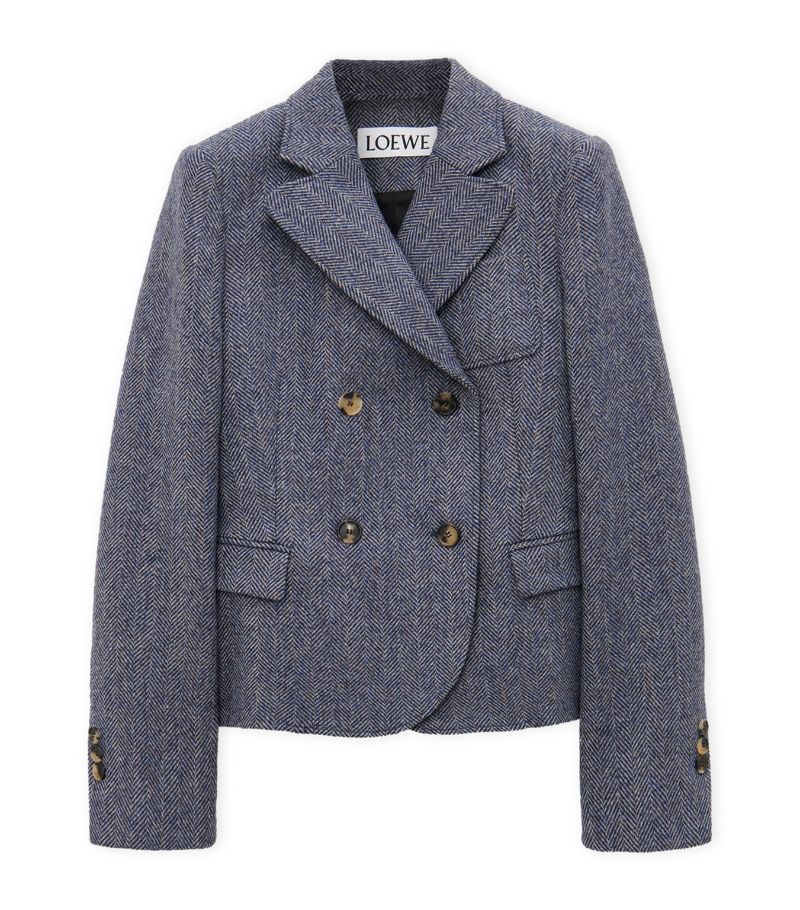 Loewe Loewe Wool-Blend Herringbone Blazer