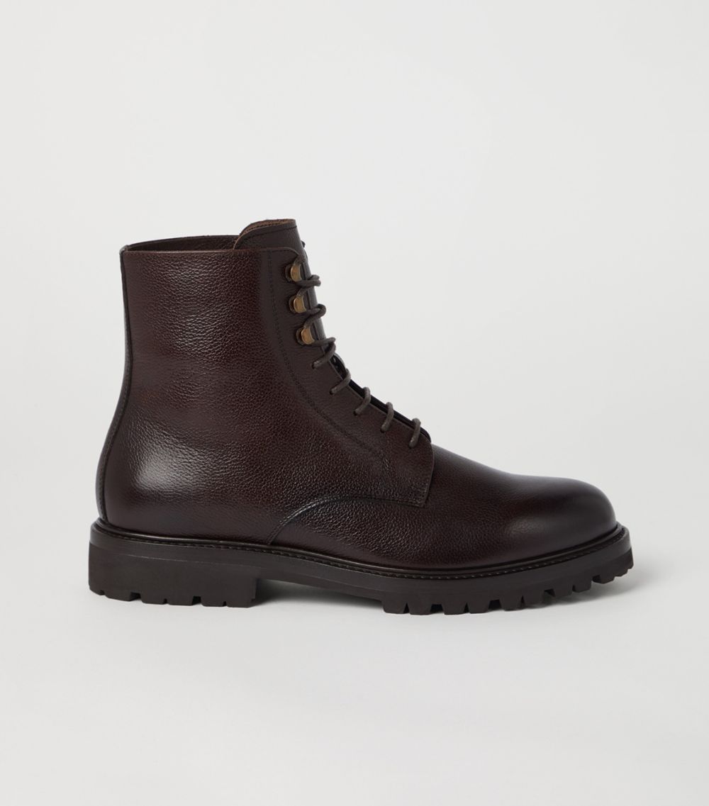 Brunello Cucinelli Brunello Cucinelli Leather Lace-Up Ankle Boots