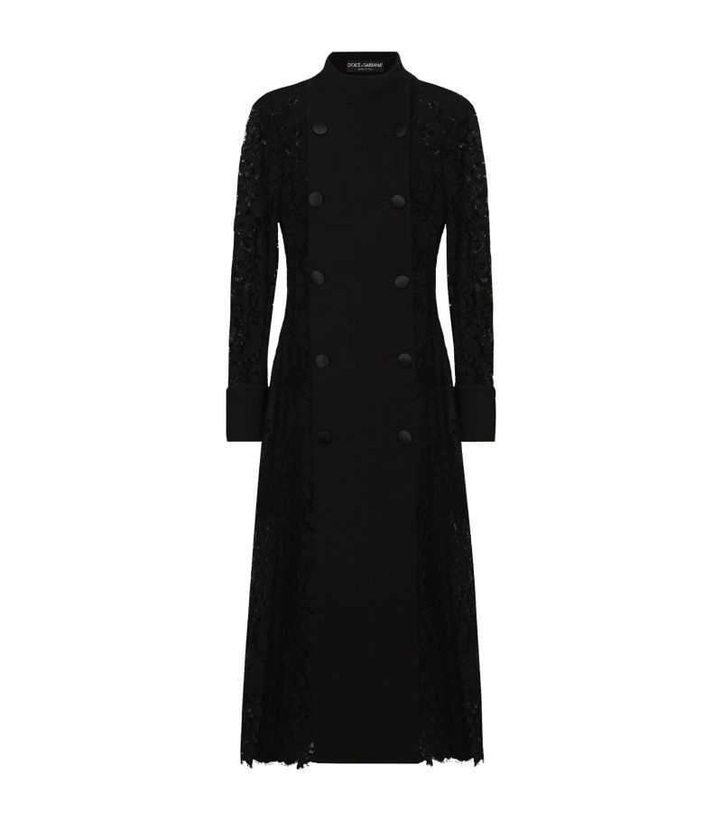 Dolce & Gabbana Dolce & Gabbana Cordonetto Lace-Wool Crepe Coat