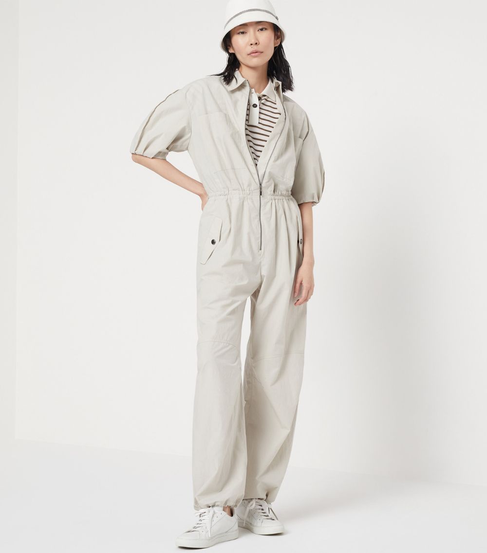 Brunello Cucinelli Brunello Cucinelli Cotton Poplin Wrinkled Jumpsuit