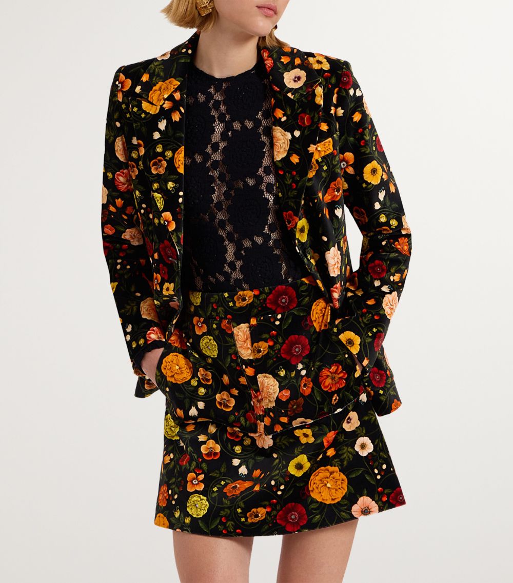 La Doublej La Doublej Velvet 24/7 Floral Print Blazer