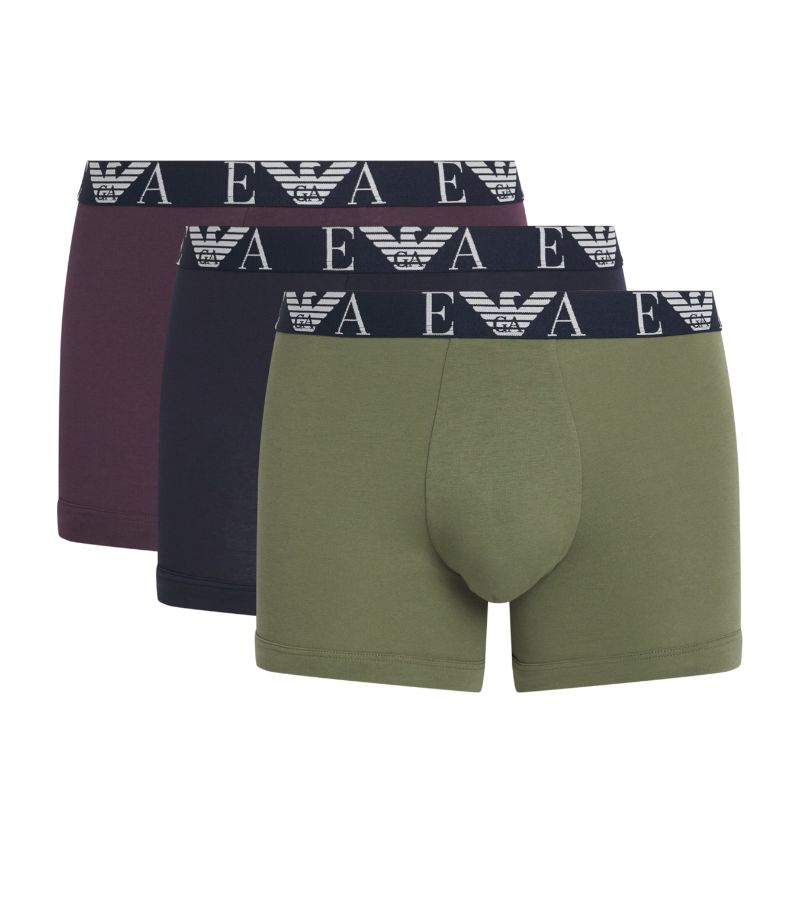 Emporio Armani Emporio Armani Stretch-Cotton Eagle Monogram Trunks (Pack Of 3)