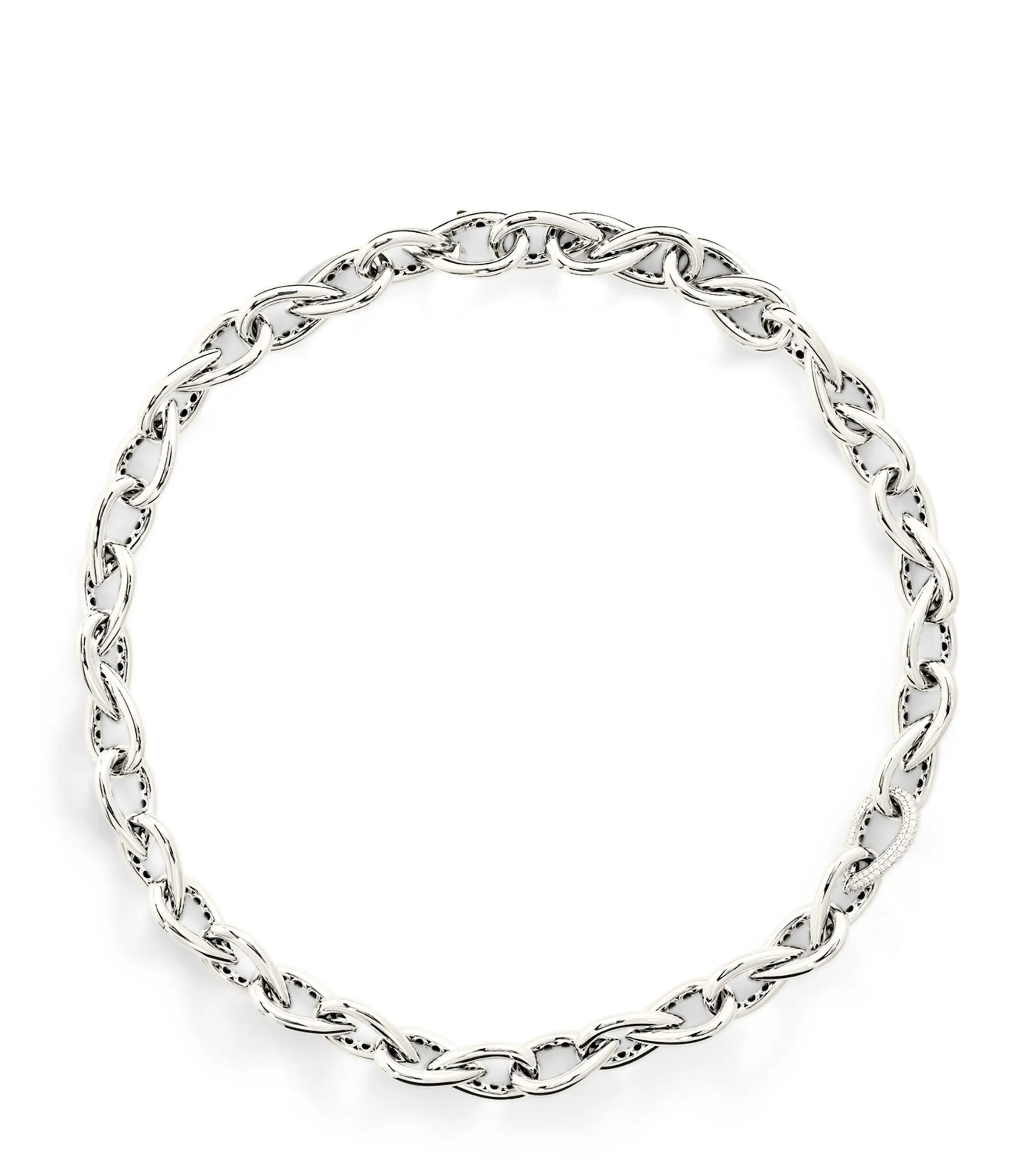 Engelbert Engelbert White Gold and Diamond Drop Links Chain Necklace