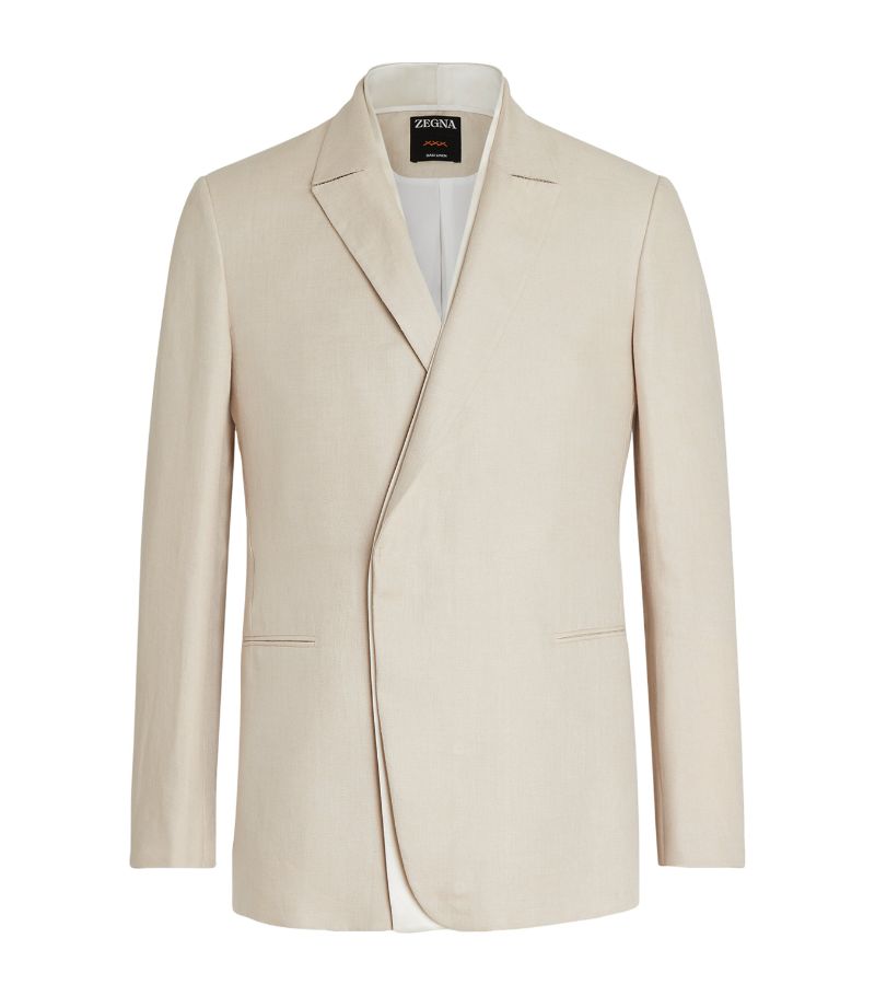 zegna Zegna Linen Double-Breasted Evening Jacket