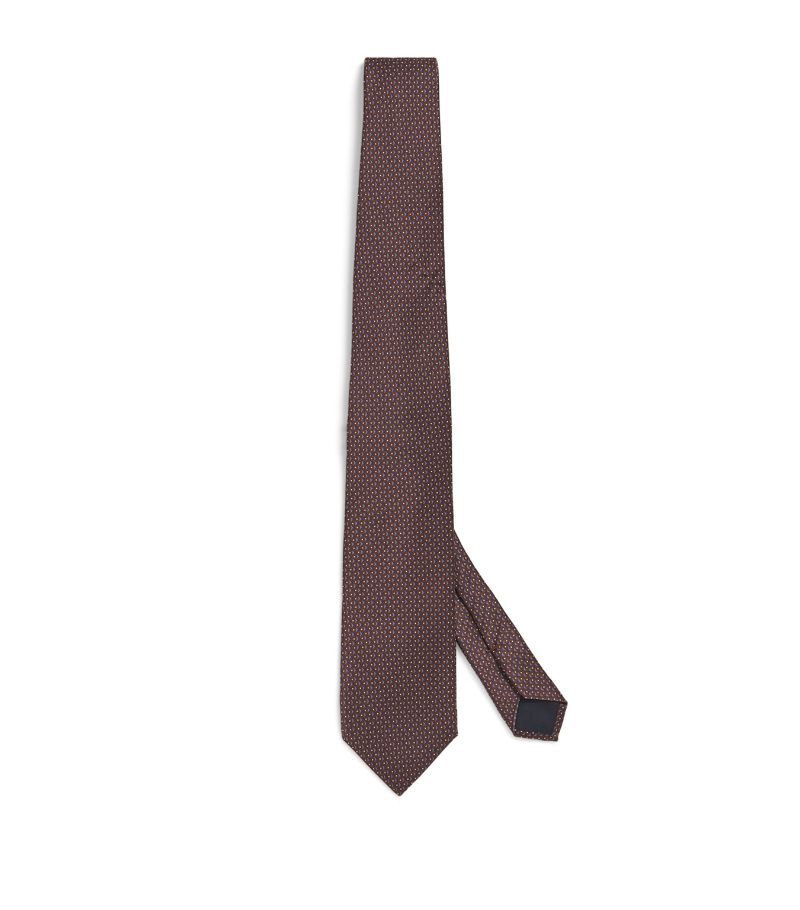 Corneliani Corneliani Silk Geometric Jacquard Tie