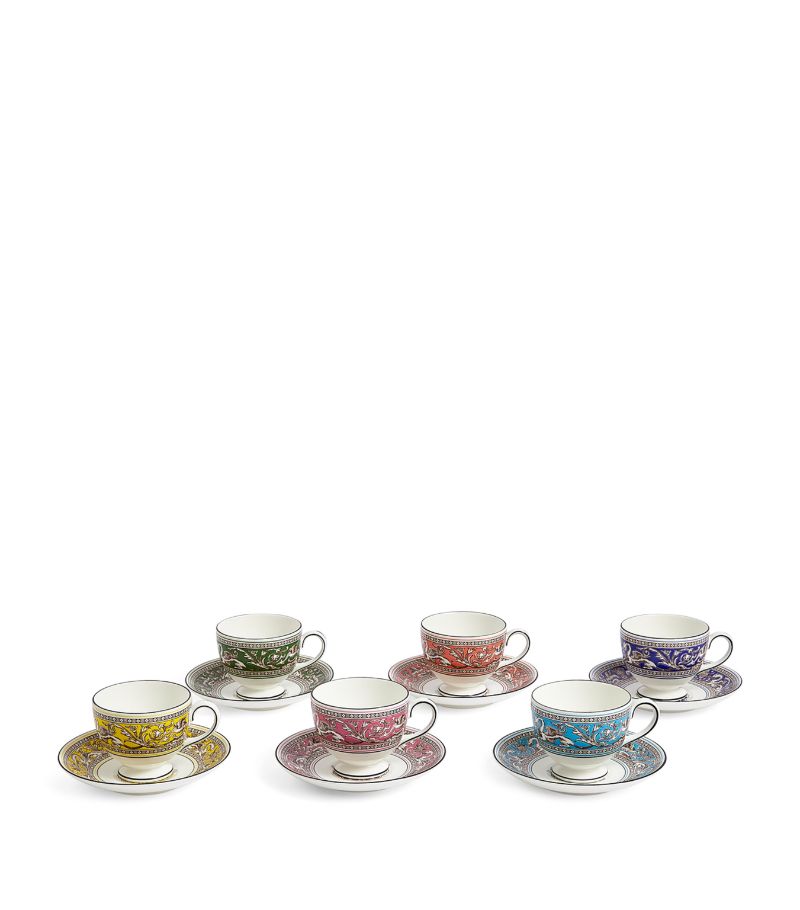 Wedgwood Wedgwood Set Of 6 Florentine Teacups & Saucers