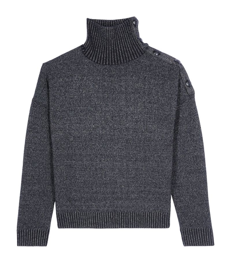 The Kooples The Kooples Wool-Lurex Buttoned Sweater