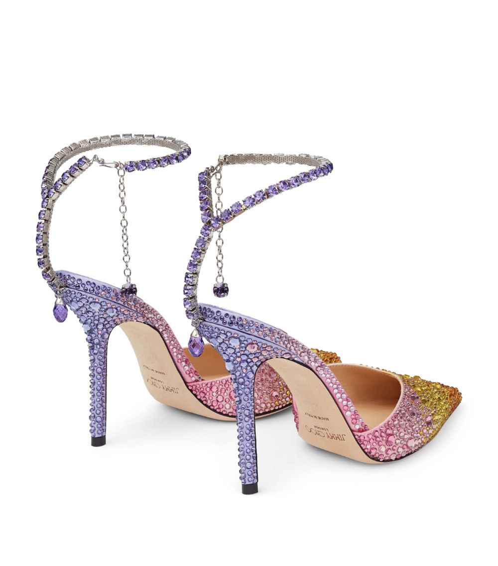 Jimmy Choo Jimmy Choo Saeda 100 Rhinestone-Embellished Heels