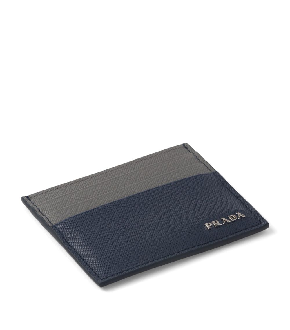 Prada Prada Saffiano Leather Two-Tone Card Holder