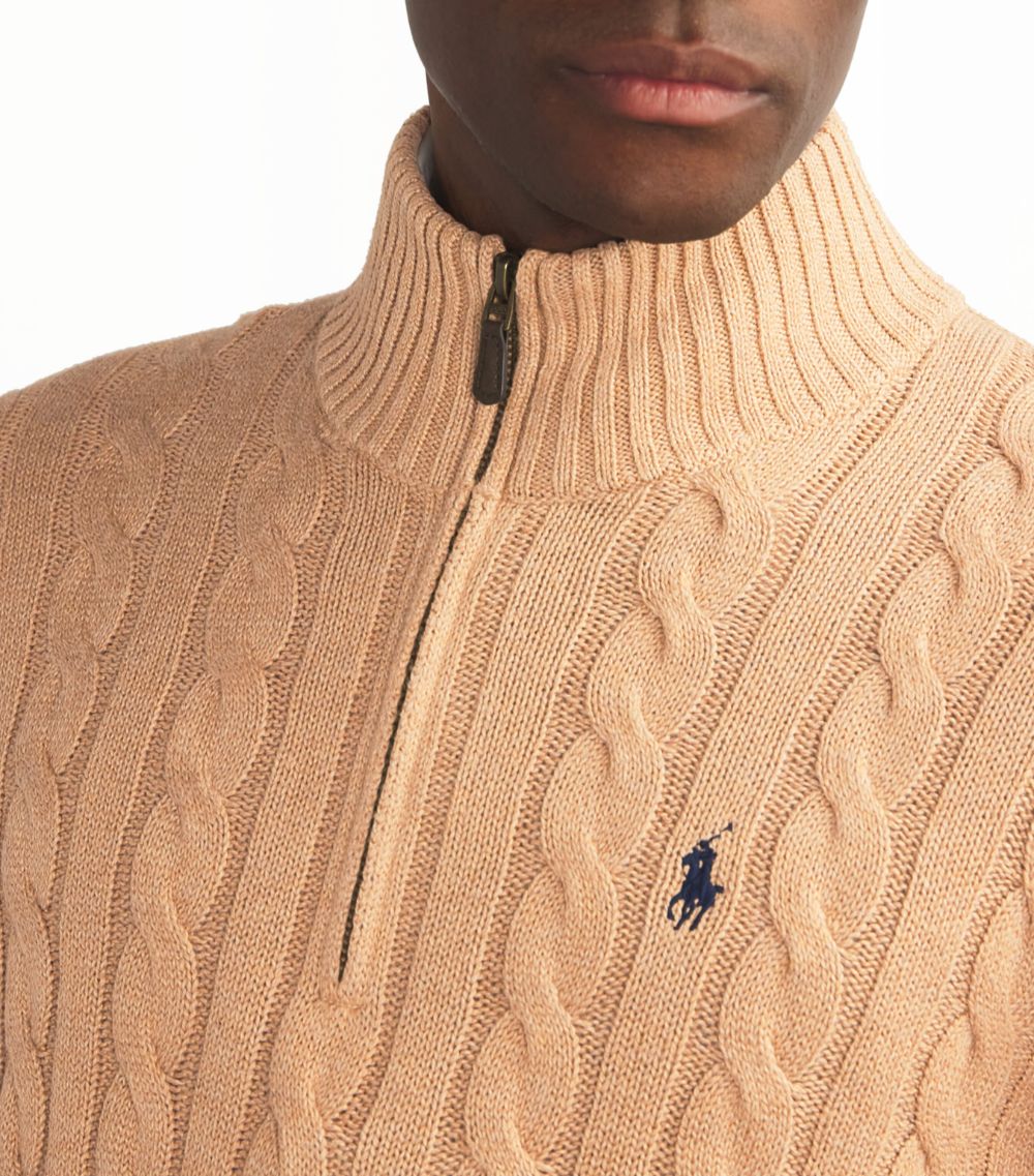 Polo Ralph Lauren Polo Ralph Lauren Cotton Cable-Knit Polo Pony Sweater