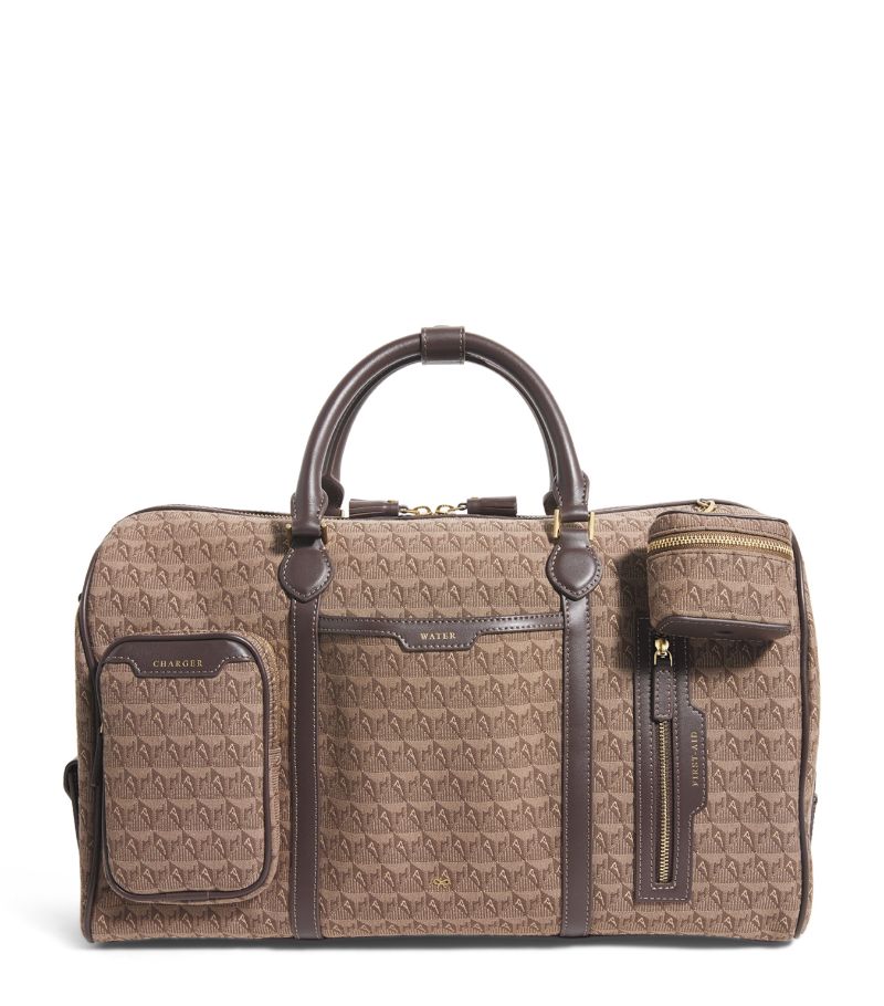 Anya Hindmarch Anya Hindmarch Jacquard Leather-Trim Inflight Travel Bag