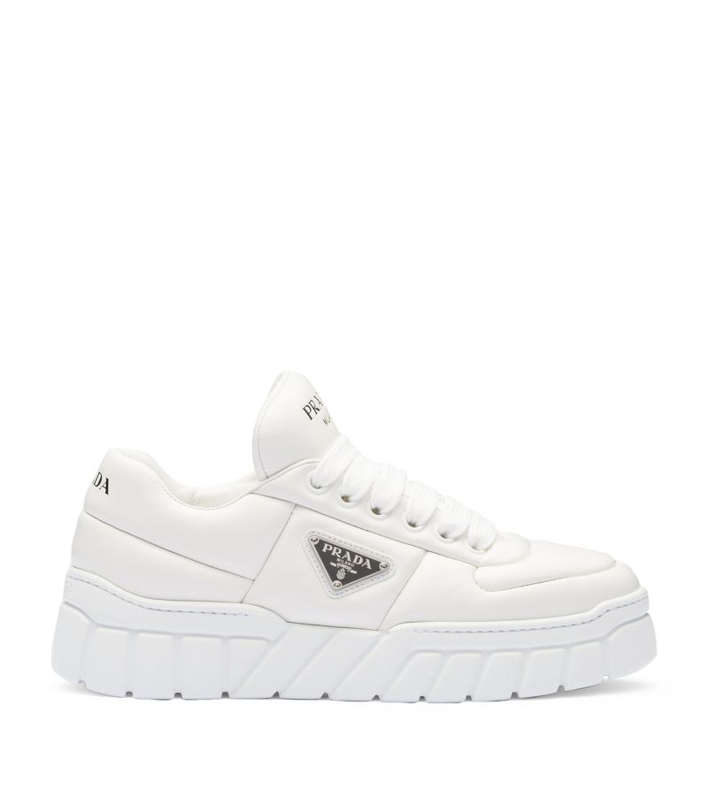 Prada Prada Padded Leather Triangle Sneakers