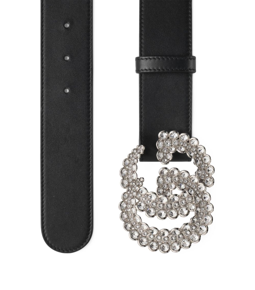 Gucci Gucci Crystal-Embellished Double G Belt