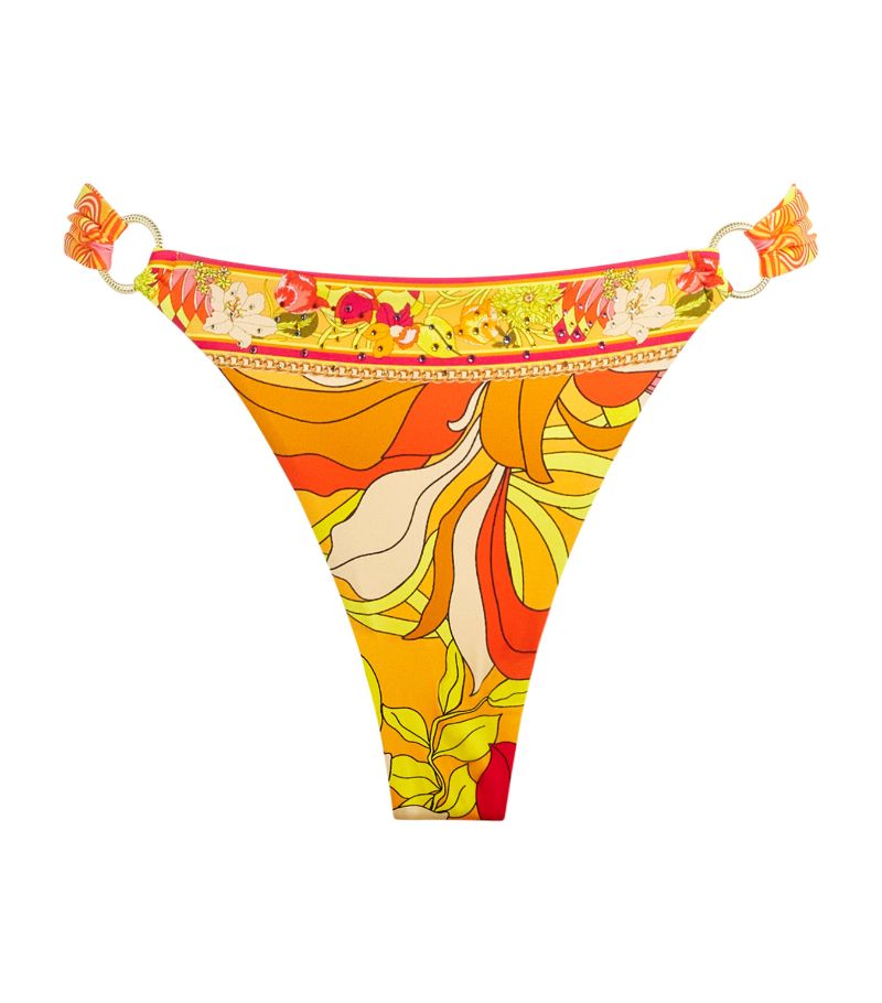 Camilla Camilla Floral Crystal-Embellished Bikini Bottoms