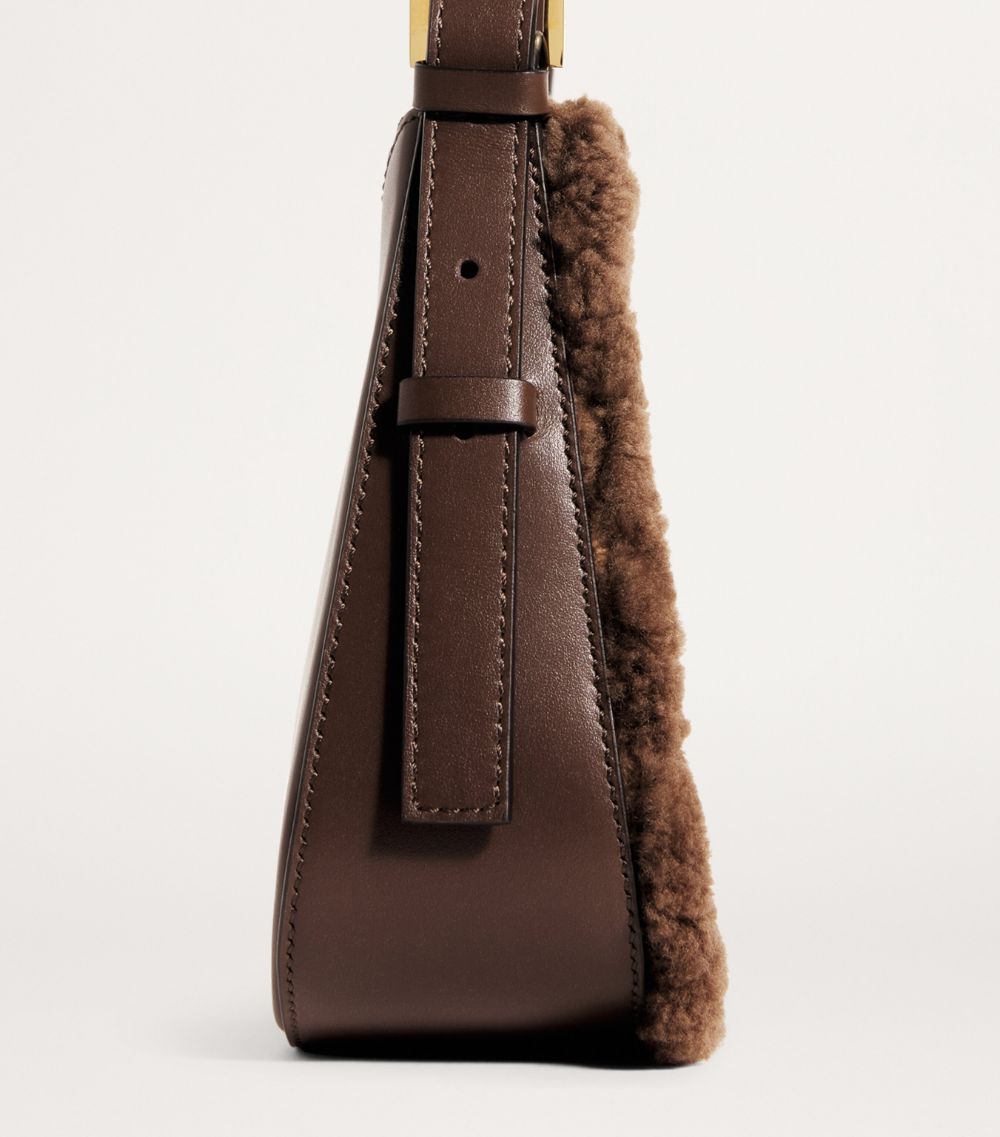 Demellier Demellier Leather And Shearling Tokyo Shoulder Bag