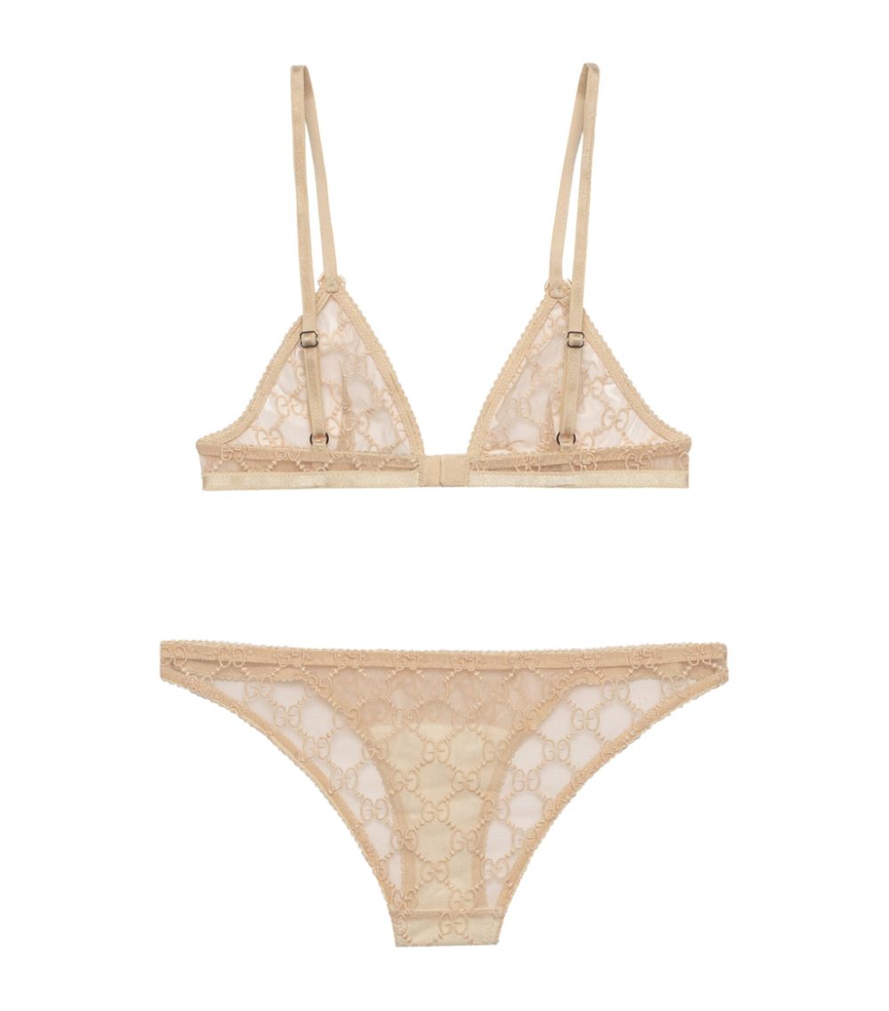 Gucci Gucci Embroidered Gg Lingerie Set