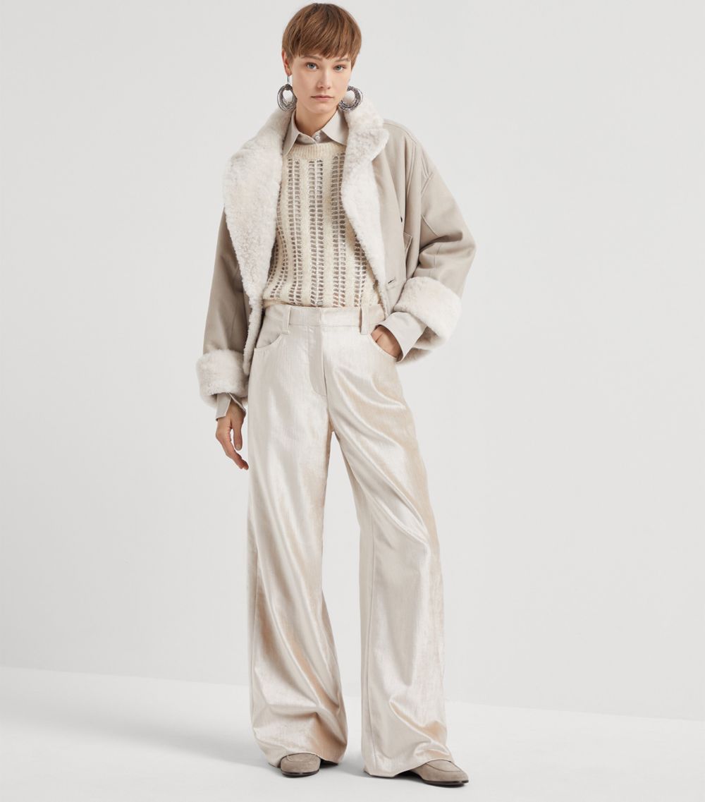 Brunello Cucinelli Brunello Cucinelli Velvet Wide-Leg Trousers