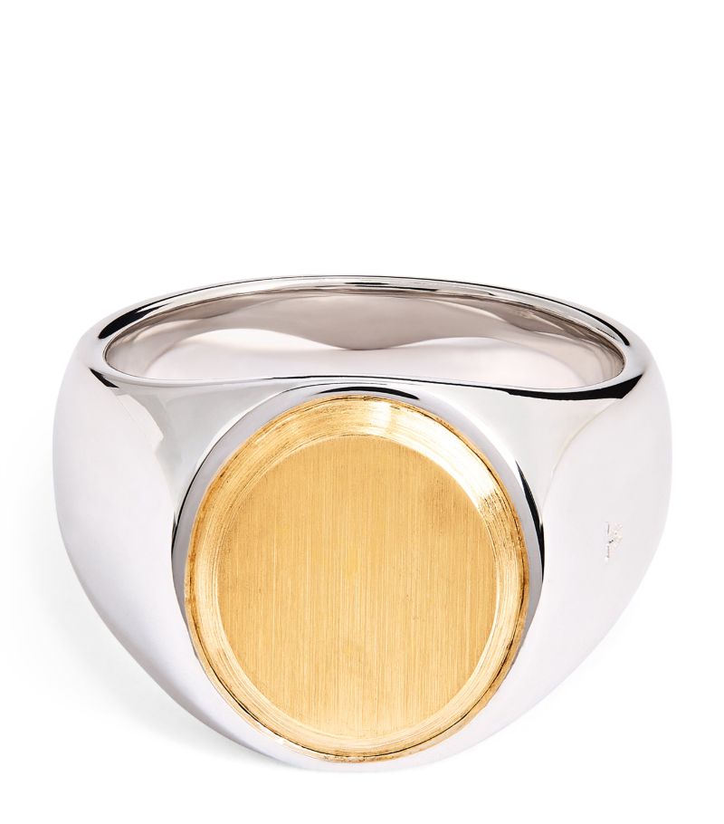  Tom Wood Sterling Silver And Yellow Gold Oval Ring