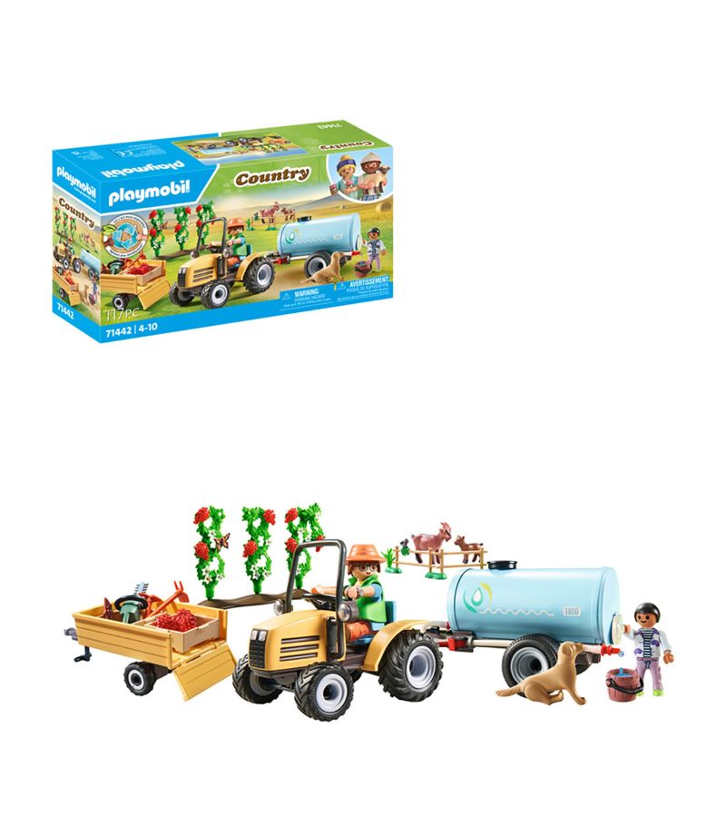 Playmobil Playmobil Tractor With Trailer And Water Tank Set