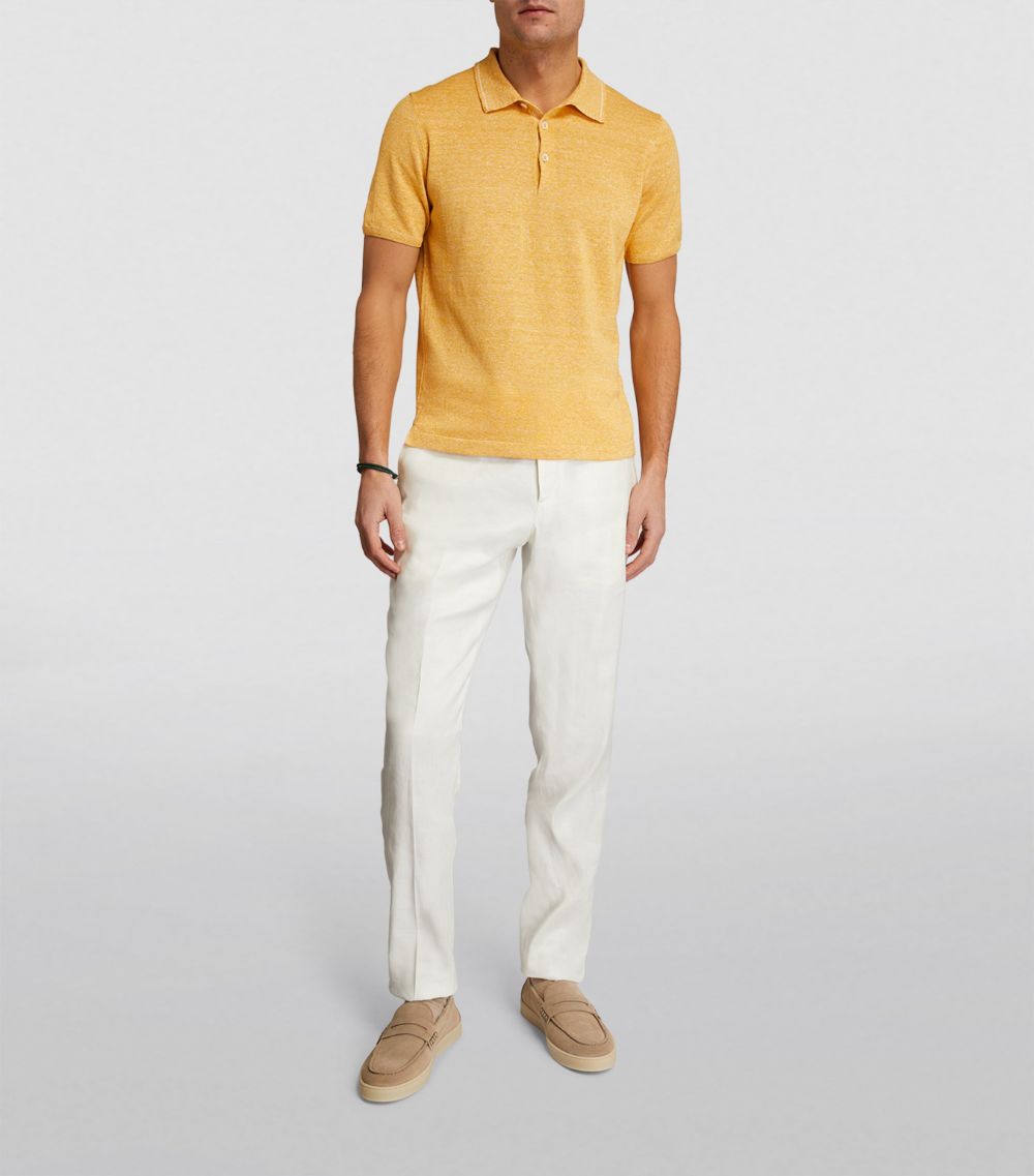 Fioroni Cashmere Fioroni Cashmere Linen-Blend Polo Shirt