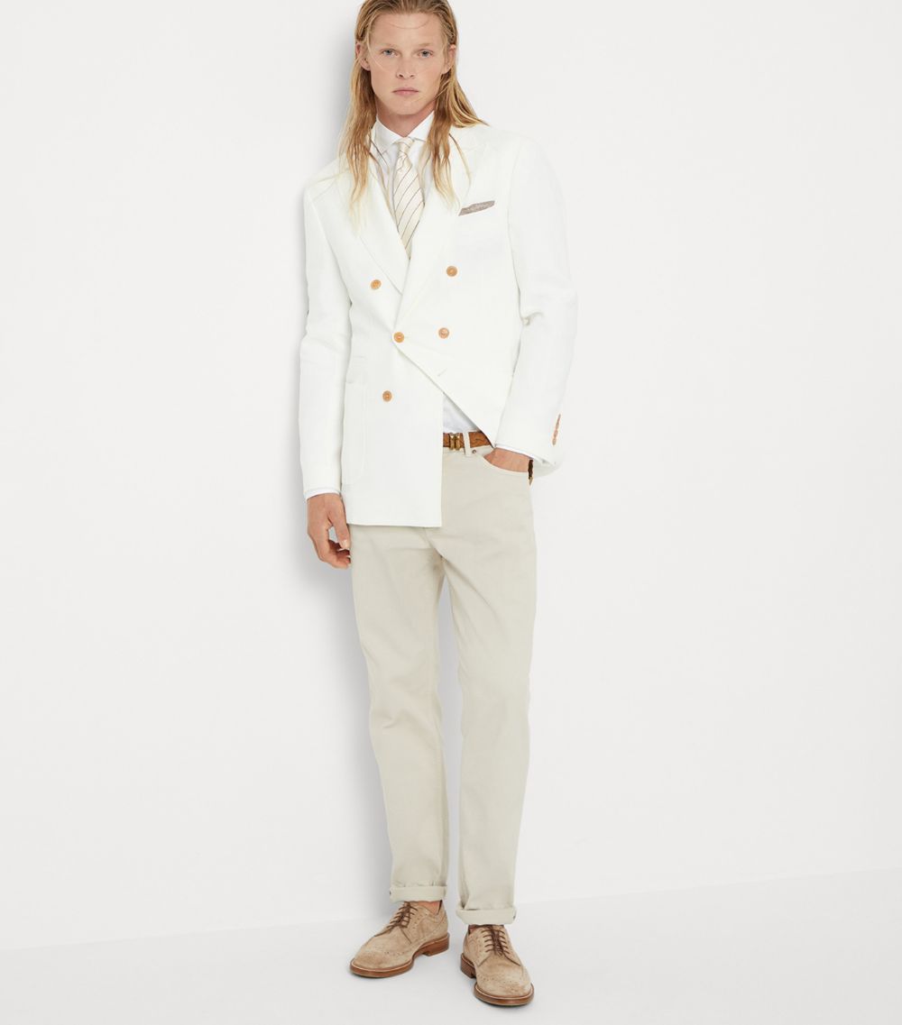 Brunello Cucinelli Brunello Cucinelli Linen One-And-A-Half-Breasted Unconstructed Blazer