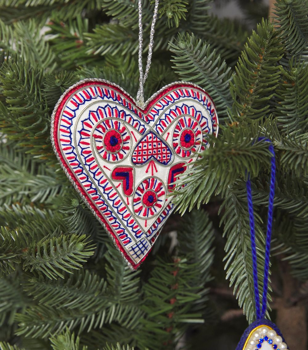 Tinker Tailor Tinker Tailor Embroidered Love Heart Tree Decoration