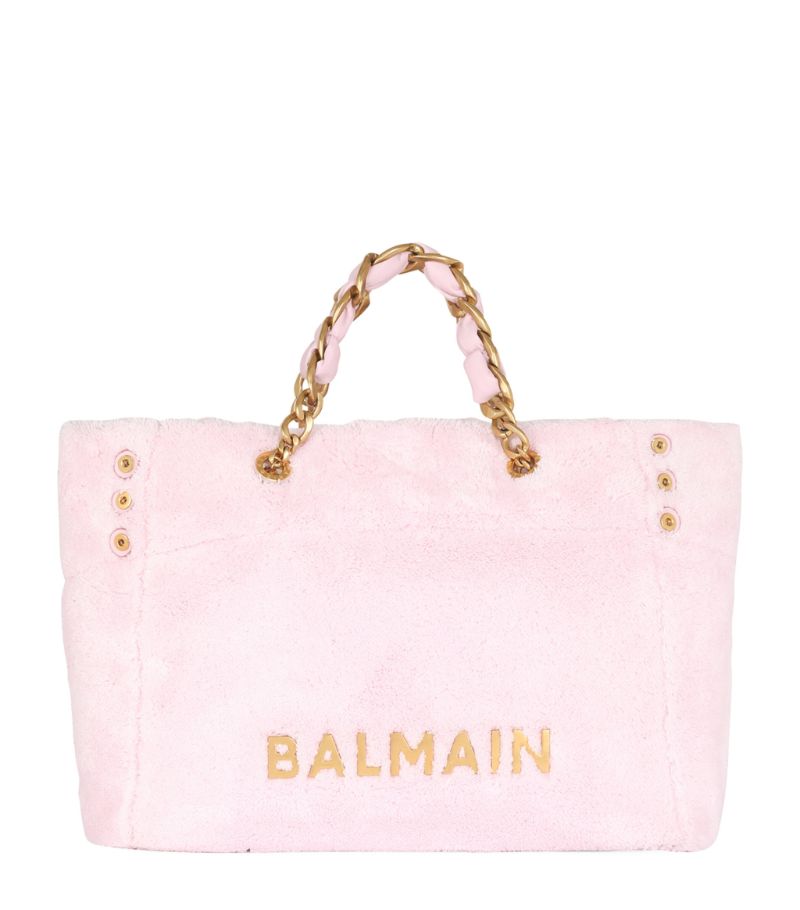 Balmain Balmain Large Shearling Cabas Shoulder Bag