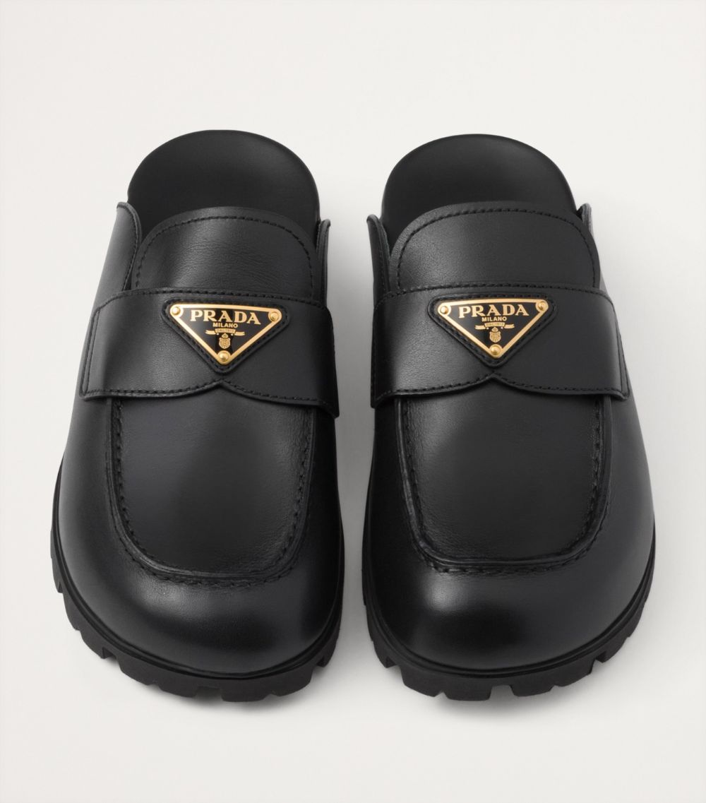 Prada Prada Leather Slip-On Sandals